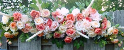 Wedding Arch Flowers in Coral, Blush, Ivory, Wedding Flowers - image1